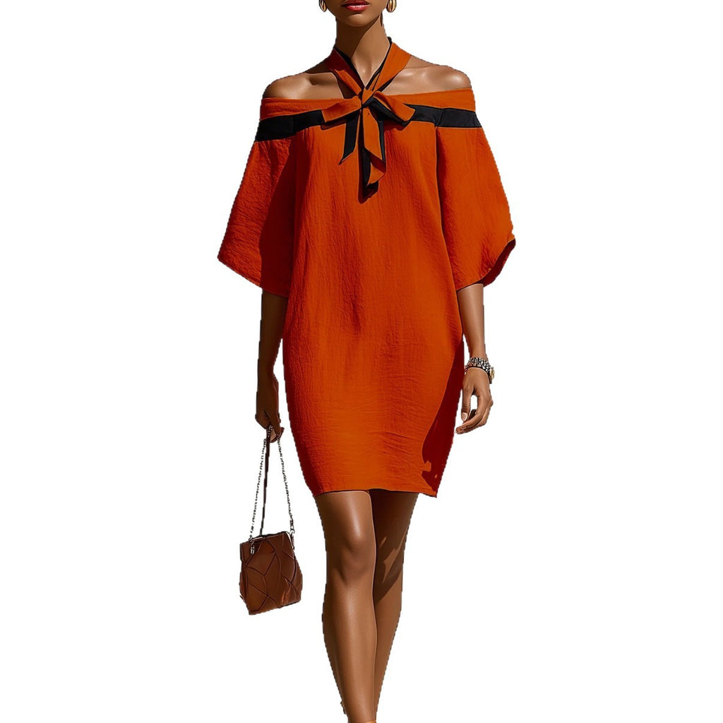 Vestido Ombro Único com Laço