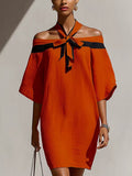 Vestido Ombro Único com Laço