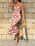 Vestido Longo Floral com Amarração na Cintura